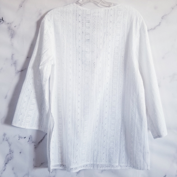 LINE & DOT Eyelet Lace Up Tunic /Swim Cover Up - Picture 4 of 8